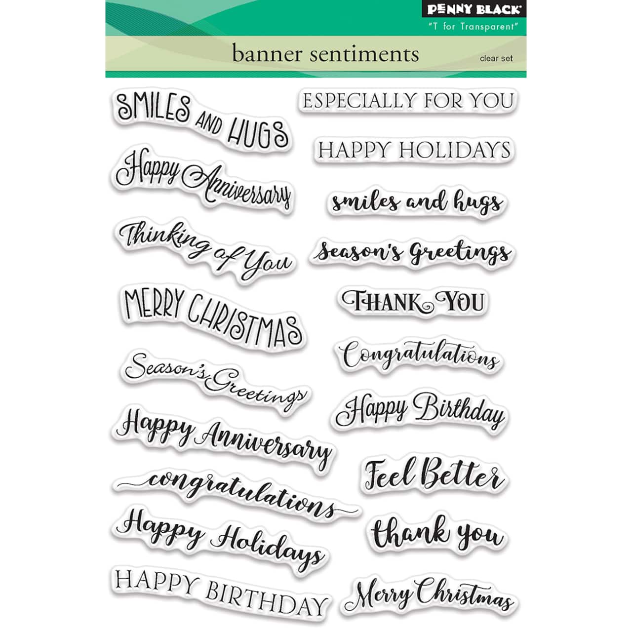 Penny Black Banner Sentiments Clear Stamps